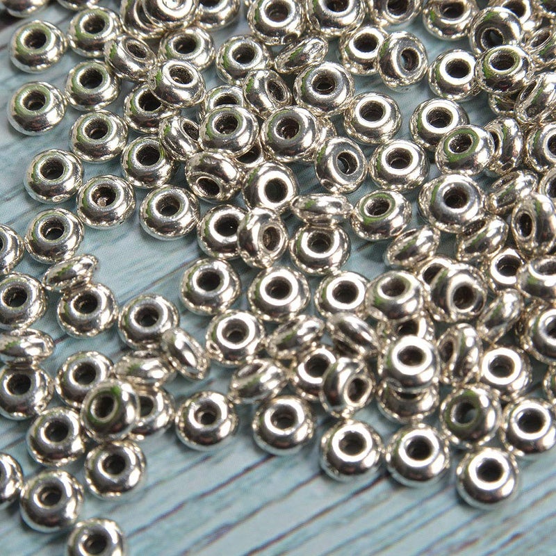 Wixine 200Pcs Round Silver Stainless Steel Spacer Beads DIY Jewelry Findings - Image 5